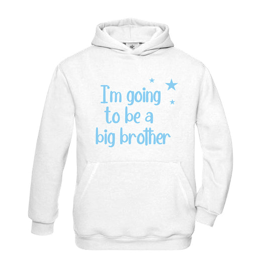 I am going to be a big brother Kinder Hoodie hellblau