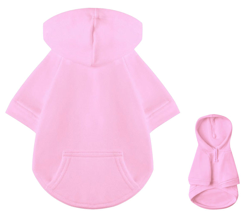 Kuscheliger Hunde Hoodie in Rosa aus Baumwolle, ideal für kühle Tage und entspannte Momente.