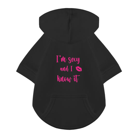 I'm sexy and I know it Hunde Hoodie neon pink